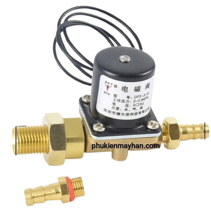 Van khí dùng cho máy hàn Mig DC 24V (thân đồng)
